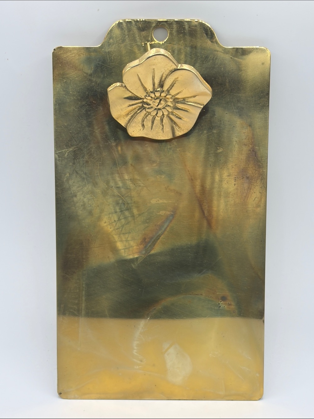 Vintage Brass Floral Flower Clip Clipboard Home Decor Wall Hanging Clipboard